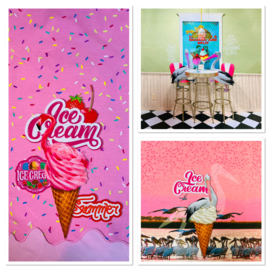 Tricot paneel: Pink diner 75x150 cm Stenzo