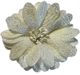 Stoffen bloem 4,5 cm crèmewit/crème