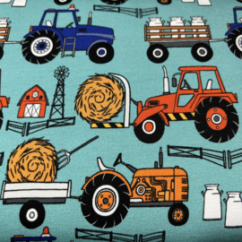 French Terry tricot (digitale print): Farm life, per 25 cm