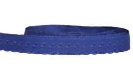 Elastische biaisband met schulprandje (vouwkant) royalblue 10mm per 0,5 meter