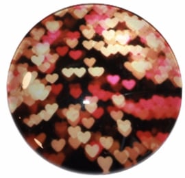Glas cabochon 25mm: Little hearts