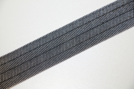 Elastisch bandje zwart-wit 22mm, per 0,5 meter