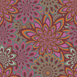 Voile viscose (niet rekbaar): Sunny flowers, per 25cm