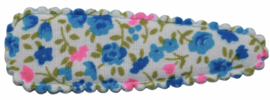 kniphoesje katoen met bloemen blauw roze 5 cm
