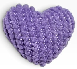 Rib hartje met spiegeltje op achterzijde 16x16 mm, lila