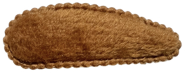 Kniphoesje pluche bruin 5 cm + klik klak speldje, per stuk