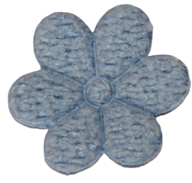 Stoffen bloemetje lichtblauw 20 mm
