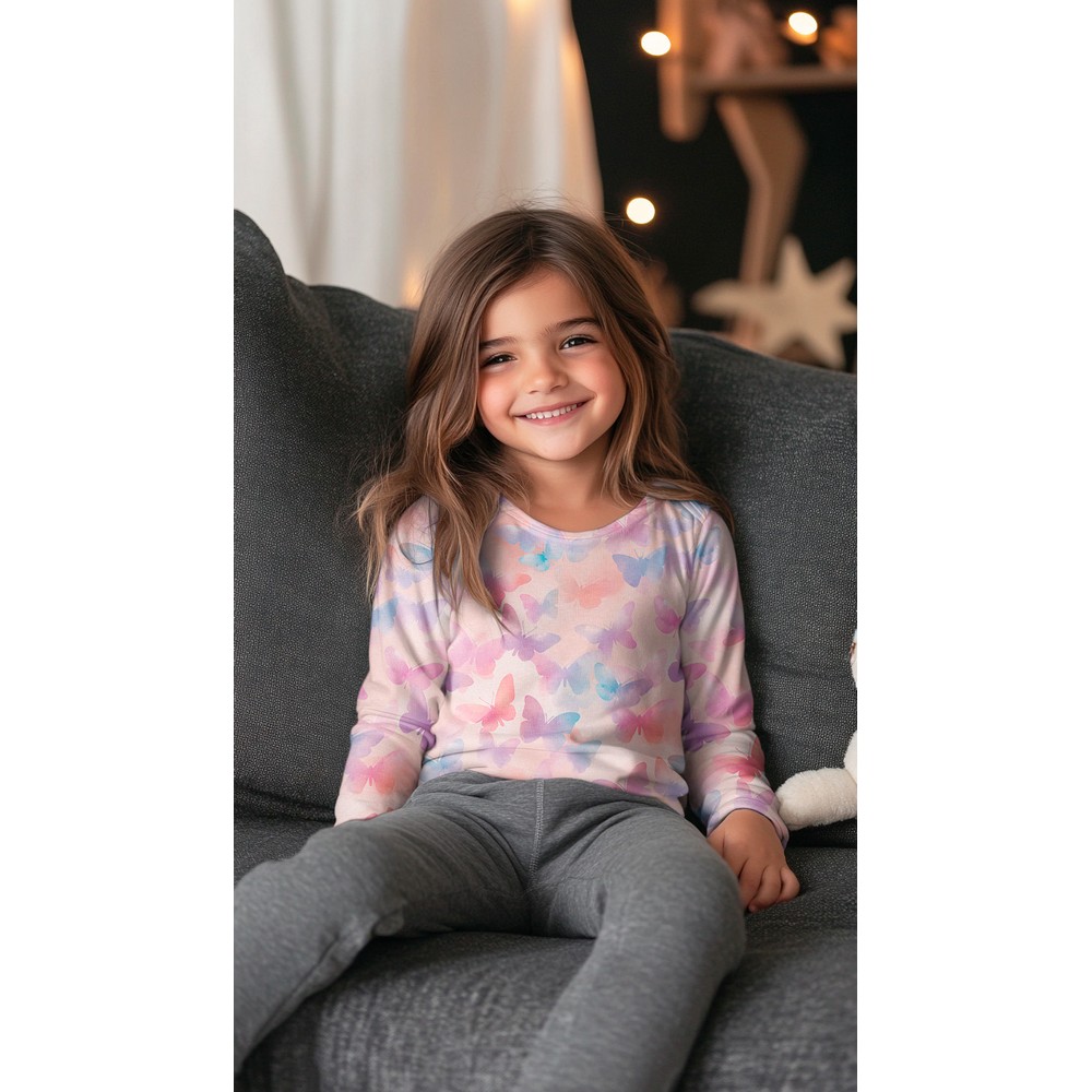 Tricot: butterflies light pink, per 25 cm