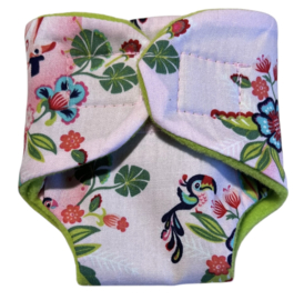 Luiertje My little BABY born lichtroze met bloemen en flamingo