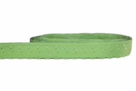 Elastische biaisband met schulprandje (vouwkant) lentegroen 10mm per 0,5 meter