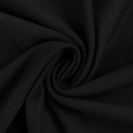 French terry tricot: effen zwart (Swafing kleur 299) per 25 cm