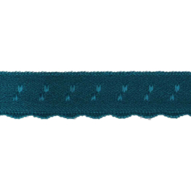 Elastische biaisband met schulprandje (vouwkant) donkerpetrol 10mm per 0,5 meter