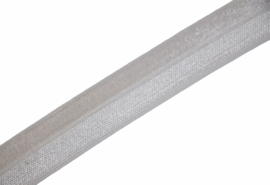 Elastisch biaisband/vouwtres wit shiny/mat 20 mm per 0,5 meter