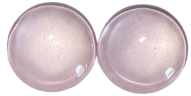 Glas cabochon lichtroze 12mm per 2 stuks