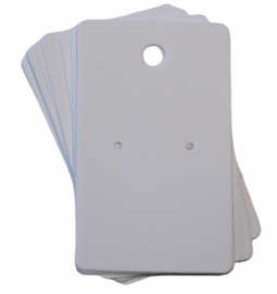 Oorbellen kaartjes wit 35x60 mm, per 10 stuks