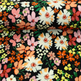 Viscose (geweven): Mails gebloemd, per 25 cm