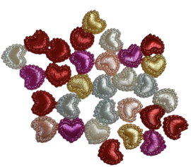 Flatback mini hartjes diverse kleuren 10x 10 mm, 30 stuks