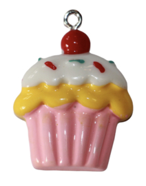 Cupcake hanger met haakje roze