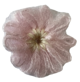Wollen bloem +/- 40 mm lichtroze