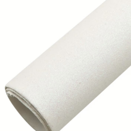 PU leer A4 lapje; glitter wit