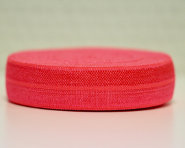 Elastisch band neon oranje/roze 16 mm per 0,5 meter