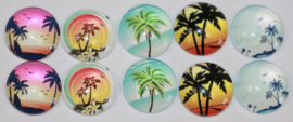 Glas cabochons 12 mm Hawaii (2): 10 stuks