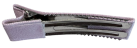 Alligator haarclipje 50x10 mm met stof bekleed; lichtroze
