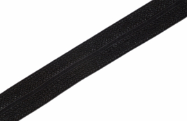 Elastisch biaisband/vouwtres JACQUARD kleur black 20 mm per 0,5 meter