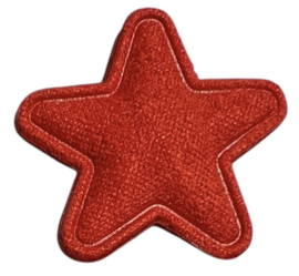 Applicatie sterretje stof 25 mm steenrood
