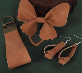 PU leer A4 lapje; suede-look bruin