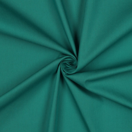 Katoen poplin: effen PETROL, per 25 cm