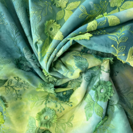 Katoen: Tie & Dye embroidery (Stenzo), per 25 cm