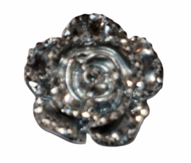 Flatback bloem zilver 14 mm