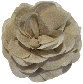 Stoffen bloem 8 cm lichtbeige