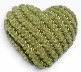 Rib hartje met spiegeltje op achterzijde 16x16 mm, mosgroen