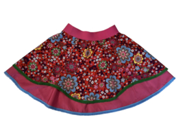 Katoen: ILJA flower print rood, per 25 cm