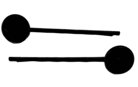 Schuifspeld met 12mm cabochon setting  zwart 6 cm, per stuk