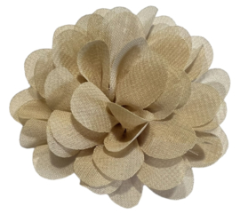 Stoffen bloem +/- 7 cm beige