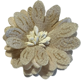 Stoffen bloem 4,5 cm lichtbeige/crème