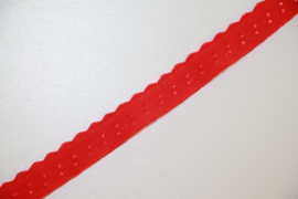 Elastische biaisband met schulprandje (vouwkant) rood 10mm per 0,5 meter