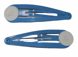 Klik-klak haarspeldje blauw 46 mm met plakvlak