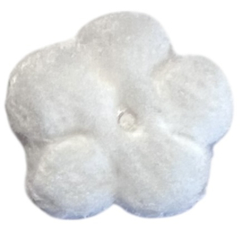 Pluche bloemetje 15mm wit