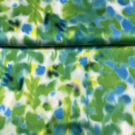Satijn groen/blauw/geel/wit (Editex) per 25 cm