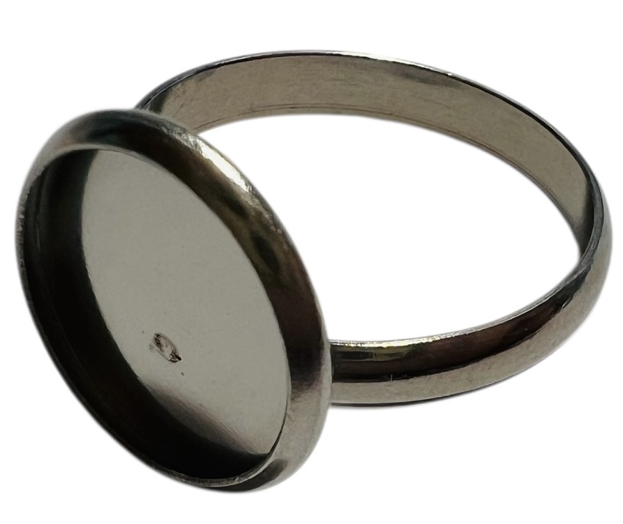 Ring RVS dia 17mm verstelbaar +setting 12mm, per stuk