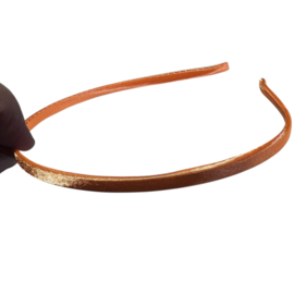 Haarband 5 mm RVS oranje satijn bekleed