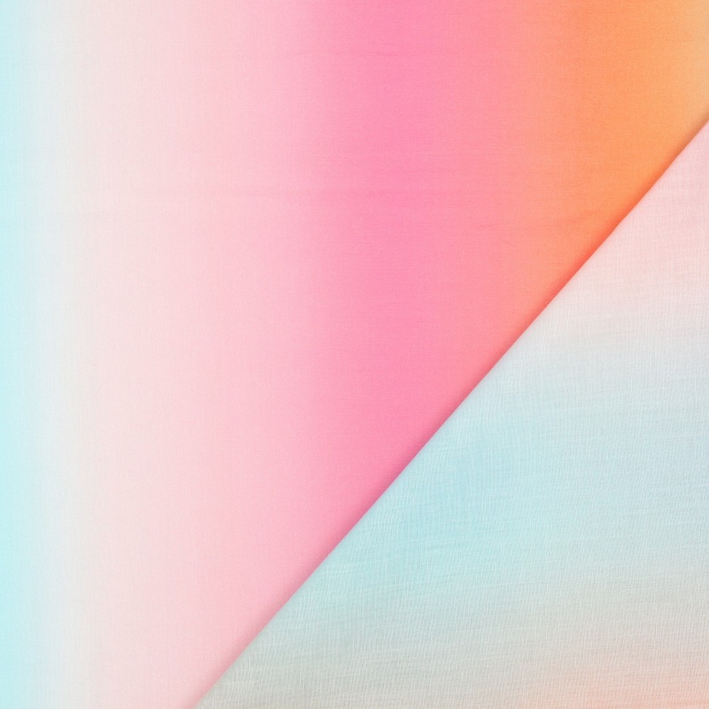 Cotton voile: rainbow, per 25 cm