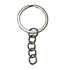 Sleutelhanger RVS-kleur ring 25 mm, per stuk