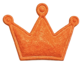 Kroontje vilt knaloranje 21x26 mm