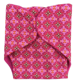 Luiertje BABY born roze/donkerroze bloem