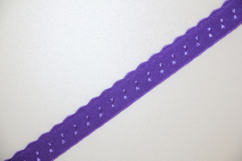 Elastische biaisband met schulprandje (vouwkant) helderpaars 10mm per 0,5 meter